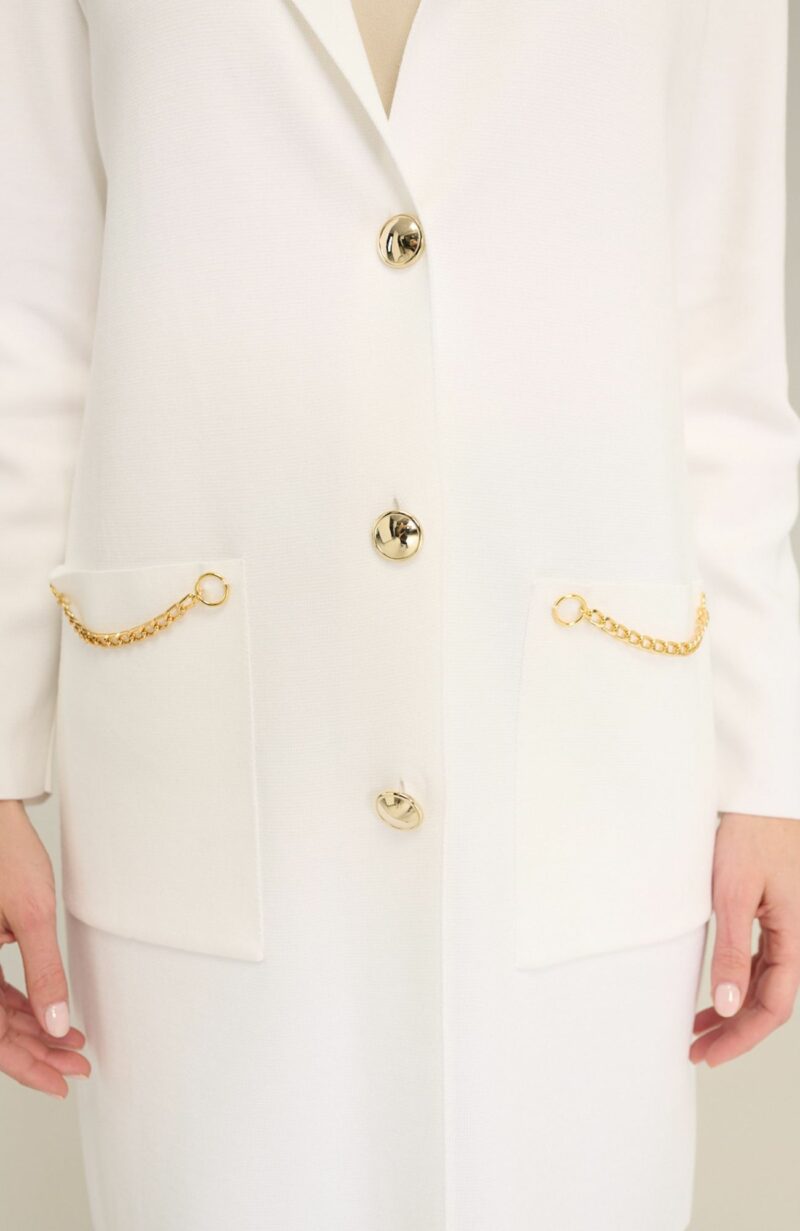 Biały elegancki płaszcz Mariel