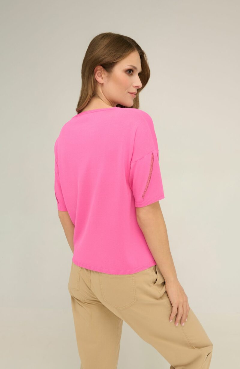 Elegancka różowa bluzka z wiskozy 155