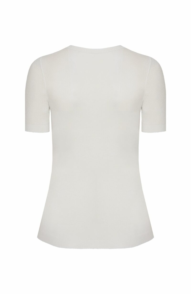 Biały elegancki t-shirt z wiskozy 158